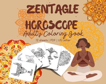 Zentangle Zodiac Coloring Book: Mandala Art, Relaxing Pages (PDF)