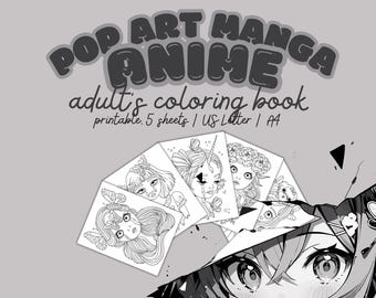 Pop Art Manga Coloring Book: Chibi Kawaii Anime (Digital Download)