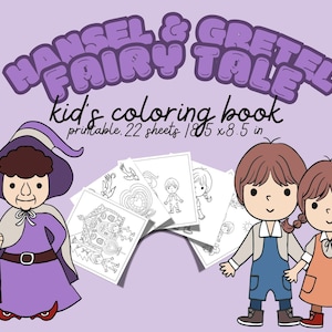 Hansel & Gretel Coloring Pages | Fairy Tale Storybook Printable Coloring Sheets | Kids Coloring PDF | DIY theatre activity | Grimm Brothers
