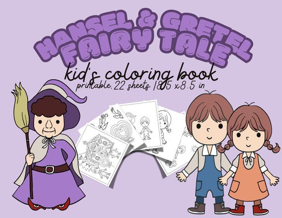 Hansel & Gretel Coloring Pages | Fairy Tale Storybook Printable Coloring Sheets | Kids Coloring PDF | DIY theatre activity | Grimm Brothers