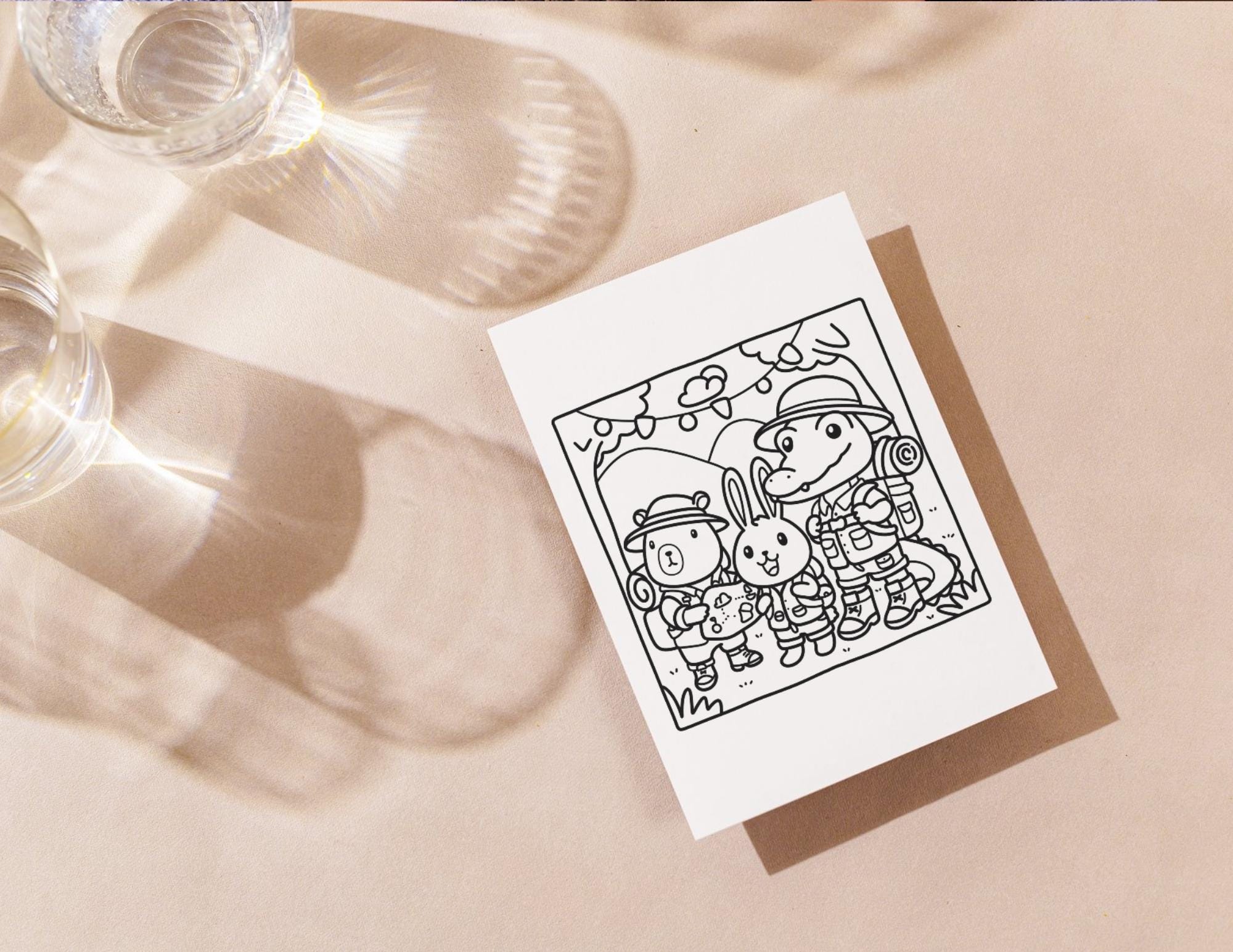 Bold and Easy Capybara and Friends Coloring Pages | Hand-drawn ...