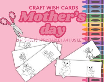 Mother's Day Coloring Card: Printable Flower Bouquet, Handprint Craft (DIY Gift)