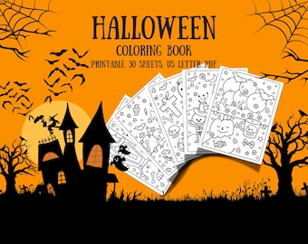 Halloween Coloring Book for Kids: 30 Spooky Printable Pages (PDF)