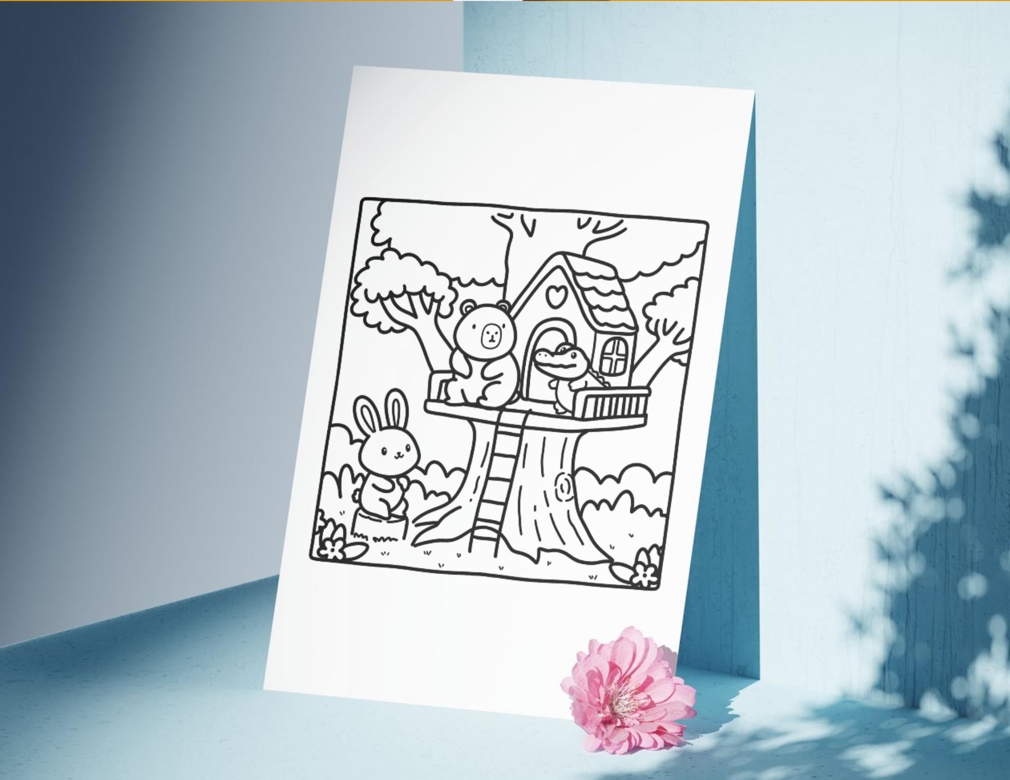 Bold and Easy Capybara and Friends Coloring Pages | Hand-drawn ...