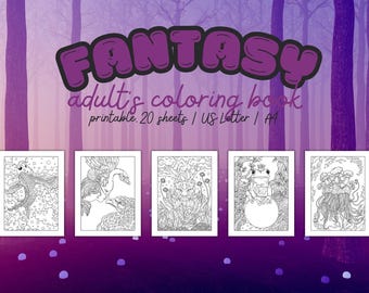Anime Fantasy Coloring Book: Hand-Drawn Magical Creatures (PDF)