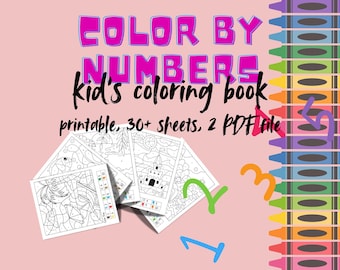 Libro da colorare per bambini con i numeri: Insetti e vita marina (schema in PDF)
