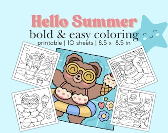 Ciao estate, pagine da colorare: libro stampabile per bambini e adulti (PDF)