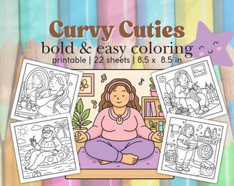 Curvy Cuties Coloring Pages | Body Positive, Bold & Easy PDF (22 Sheets)