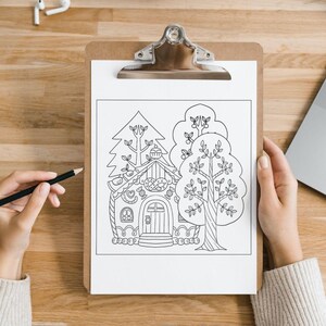 Whimsical Hansel & Gretel digital coloring book with storybook adventure, magical fairy tale, DIY storytelling sheets, interactive printable, kids fantasy art, coloring fun, charming folklore illustrations, creative play, activity book for children