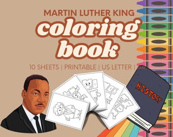 MLK Kids Coloring Pages - Black History Month Activity (PDF)