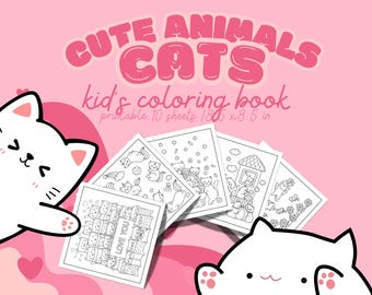 Cute Cats Coloring Book | Fun Kids Printable (PDF)