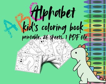 Libro da colorare sui dinosauri ABC per bambini: apprendimento divertente dell'alfabeto (PDF)