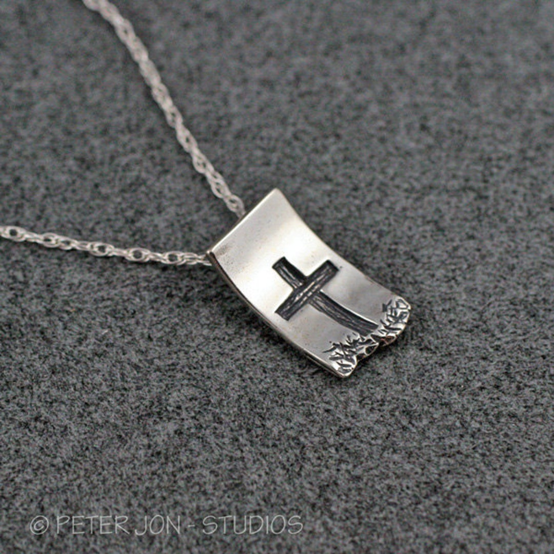 SHIELD PENDANT, Handmade in Sterling Silver, Includes 18