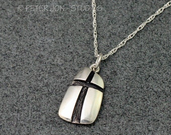 ARMOR PENDANT, Handmade in Sterling Silver, includes 18"-24" neckchain, Christian Cross, Christian Jewelry