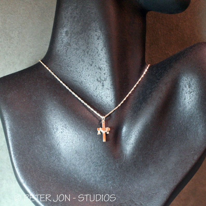 THE ROBE CROSS Necklace in Sterling Silver, includes 1824 chain image 3
