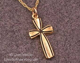 JUBILEE CROSS Necklace Handmade in 14k Gold-Fill, includes 18"-24" chain