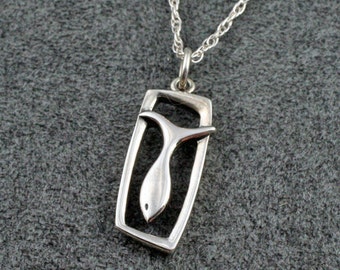 FISH PENDANT, Handmade in Sterling Silver, Christian Fish, ICHTHYS Pendant
