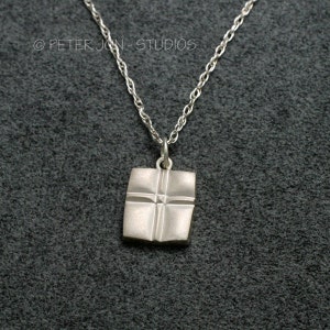 Cushion Shape CROSS PENDANT, Handmade in Sterling Silver, Christian Cross, Christian Necklace