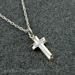 SMALL CROSS Delicate Christian Necklace in Sterling Silver