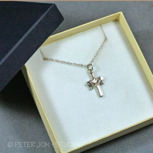 THE ROBE CROSS Necklace in Sterling Silver, includes 1824 chain image 2