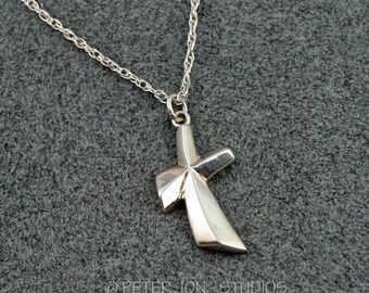 BEVEL CROSS Necklace in Sterling Silver, includes 18"-24" chain