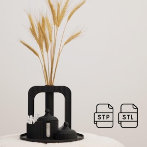 Bathroom Organizers Set 3d file for printing | Bathroom Accessories Storage | Cotton Pads Swab Toothbrush Holder | 3D stl step | 3D model