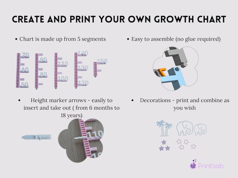 Height Scale Stl Child Growth Chart for 3D Printing | STEP STL Files | 3d Print Digital ...