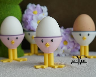 Easter Chicken Egg Cup: 3D Print File (STL/STEP)