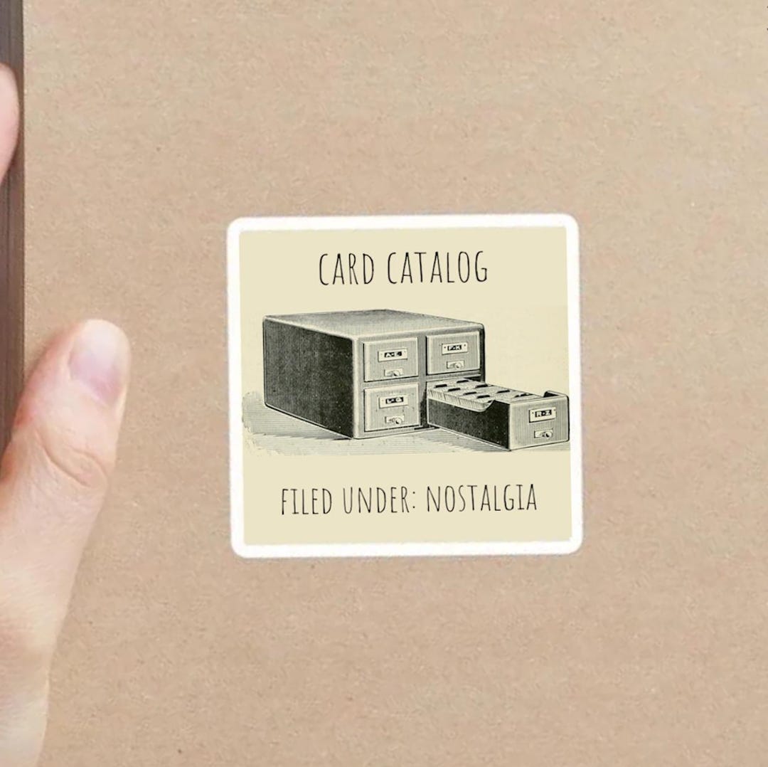 Vintage Card Catalog Sticker filed Under: Nostalgia - Etsy