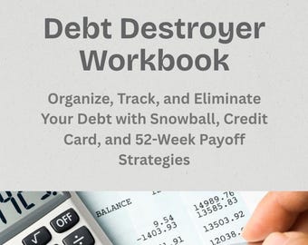 Debt Payoff Planner: Printable Workbook, Debt Tracker (PDF Download)
