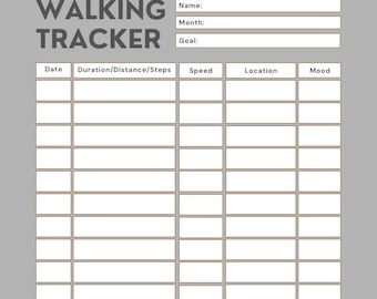 Walking Tracker: Digital & Printable Fitness Journal for iPad, Remarkable 2