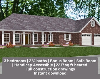 Linda Ranch House Plan | Accessible Design, Bonus Room (PDF Download)