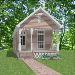 The Charity Cottage - Plans de maison de 2-3 chambres à coucher de 894 pieds carrés PDF