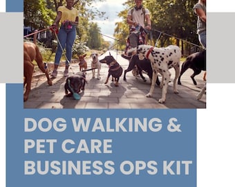 Dog Walking and Pet Care Business Kit, Contracts, Forms, Employee Handbook, Service Business Templates