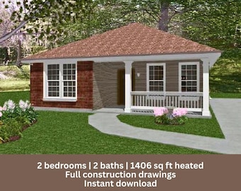 The Grace 2 Bedroom 1406 sq ft Cottage Grace House Plans PDF