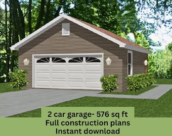 Ada Garage House Plan: 2-Car Garage, Modern Design (PDF Blueprints)