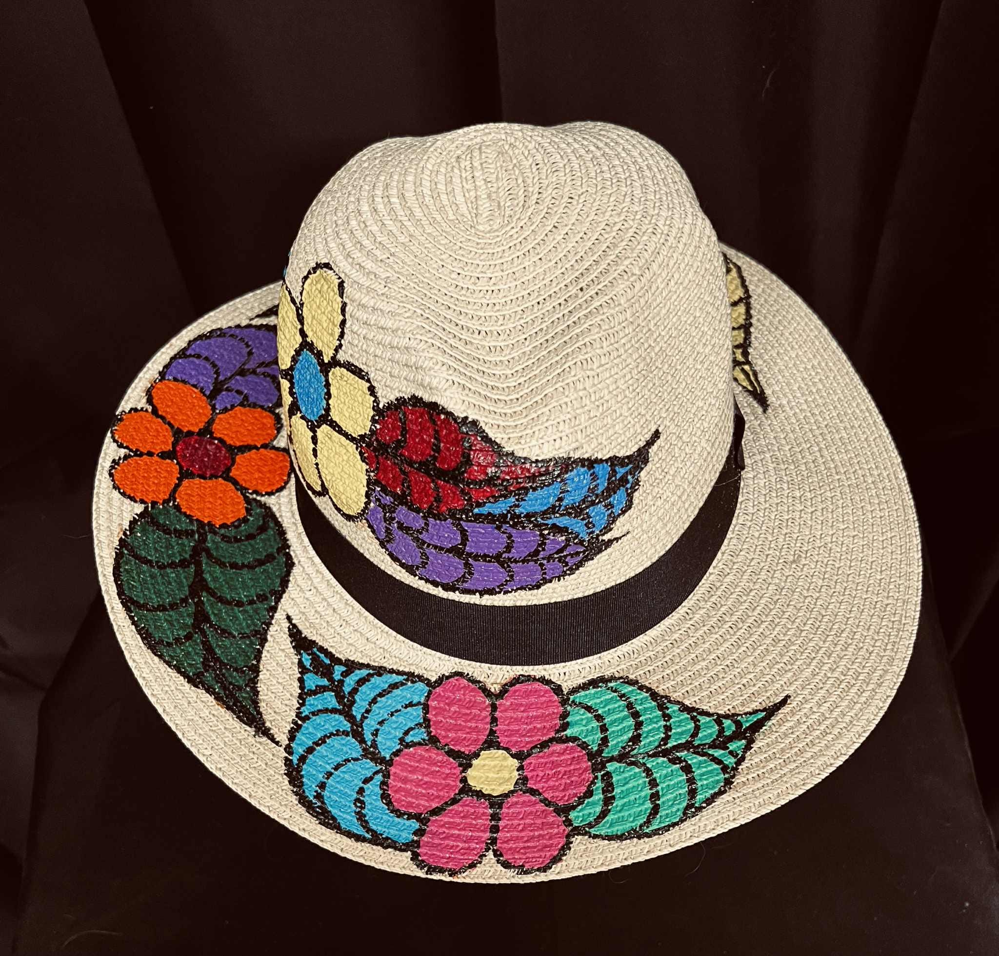 Floral Panama Hat - Etsy