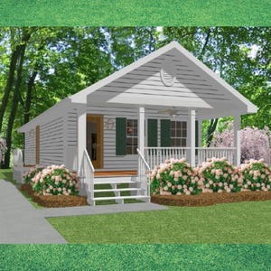 The Gail Small Cottage House Plan (800 Sq Ft) – 1 Bedroom 1 Bath PDF Blueprint for DIY Builders | Instant Download Home Plan