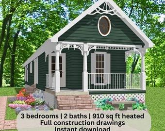 The Catherine 2-3 Bedroom Cottage House Plans PDF
