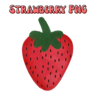 Strawberry PNG Clipart | Cute Fruit Illustration | Digital Download for Wall Art, Mugs, T-Shirts and more | 300 DPI Transparent Background