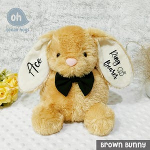 Personalized Flower Girl, Page Boy, Ring Bearer Bunny Rabbit Proposal Gift, Will You be Our Flower Girl,  Custom Name Wedding Party Stuffed