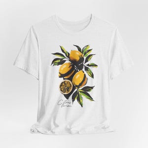 Lemon Print Shirt, Unisex Fruit Tee, Vintage Style Lemon Graphic Tee, Botanical & Foodie Gift for Her