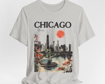 Chicago Cityscape T-Shirt: Vintage Style Unisex Tee