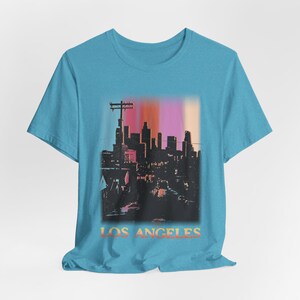 Los Angeles California Shirt - Unique A View from East L.A. Graphic Tee, Retro Style LA Skyline Top, Unisex California Travel Gift