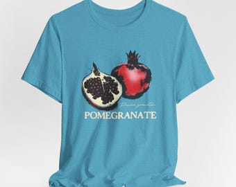 Pomegranate Graphic Tee: Unisex Vintage Style Fruit Shirt