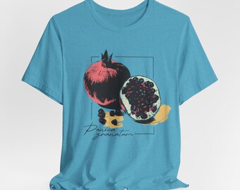 Pomegranate Graphic Tee: Vintage Botanical Art Shirt