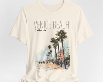 Venice Beach Graphic Tee: Vintage California Coastal Shirt