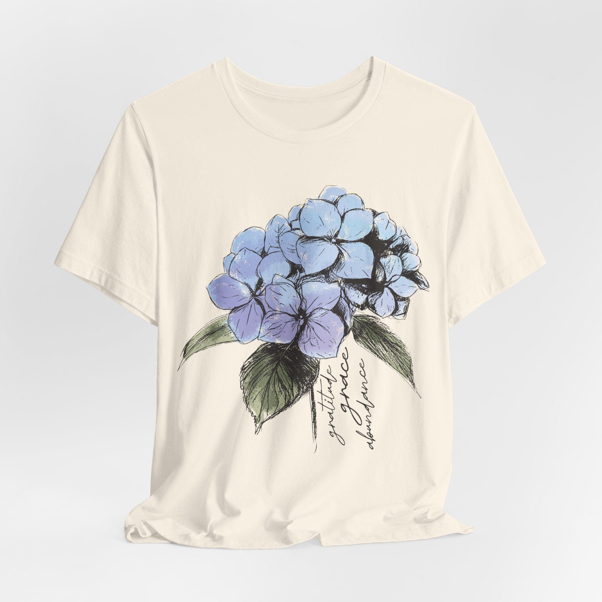 Hydrangea Graphic Tee: Vintage Style Positivity Shirt - Etsy Israel
