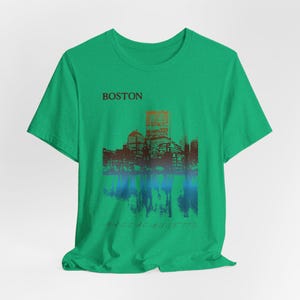 Boston Cityscape Tee, Unisex Boston Tee, Urban Skyline Graphic Shirt, Perfect Massachusetts Travel Gift for Her, Massachusetts Apparel
