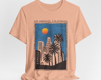 Los Angeles Illustration Shirt: Unisex Cotton Blend Vintage Style